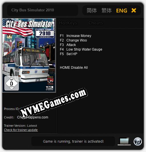 City Bus Simulator 2010: Treinador (V1.0.68)