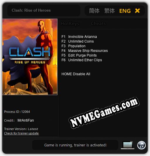 Clash: Rise of Heroes: Treinador (V1.0.66)