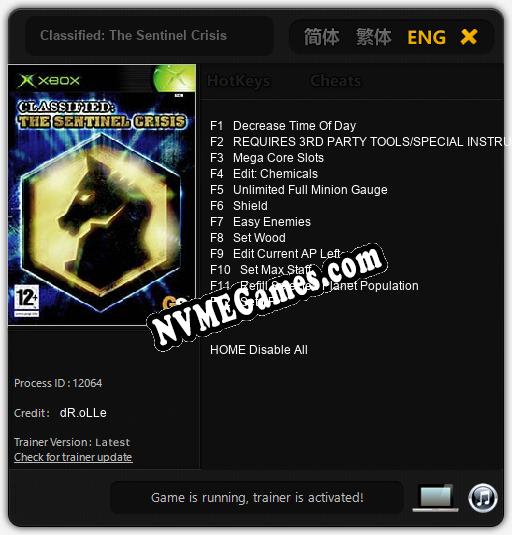 Classified: The Sentinel Crisis: Trainer +12 [v1.8]