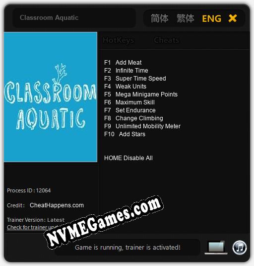 Classroom Aquatic: Trainer +10 [v1.5]