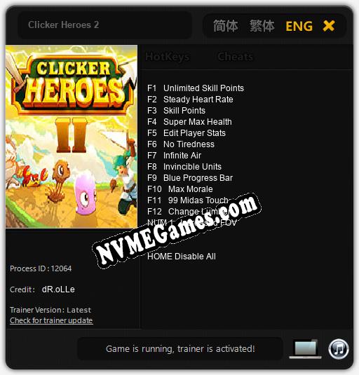 Clicker Heroes 2: Treinador (V1.0.8)