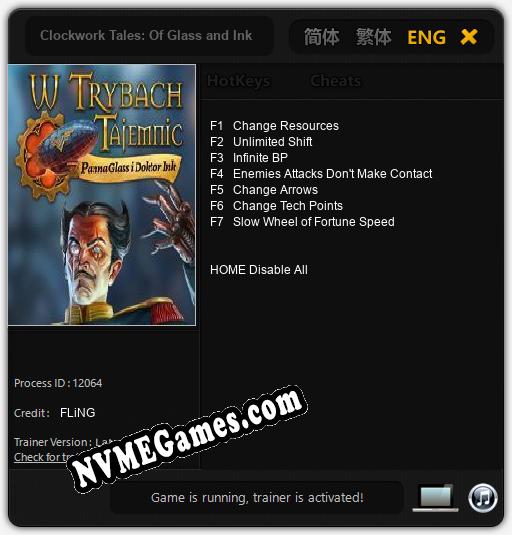 Clockwork Tales: Of Glass and Ink: Cheats, Trainer +7 [FLiNG]