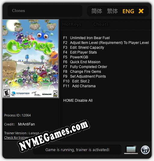 Clones: Cheats, Trainer +11 [MrAntiFan]