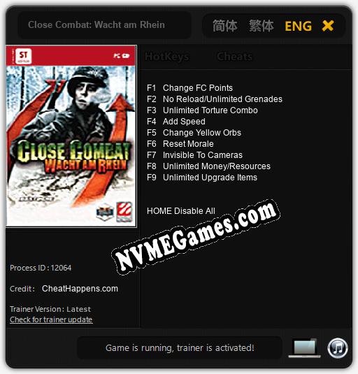 Treinador liberado para Close Combat: Wacht am Rhein [v1.0.5]