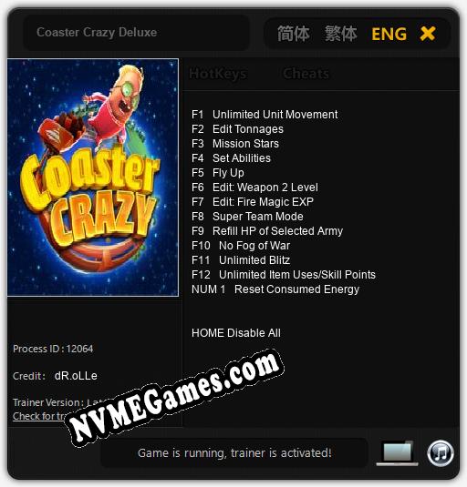 Coaster Crazy Deluxe: Treinador (V1.0.61)