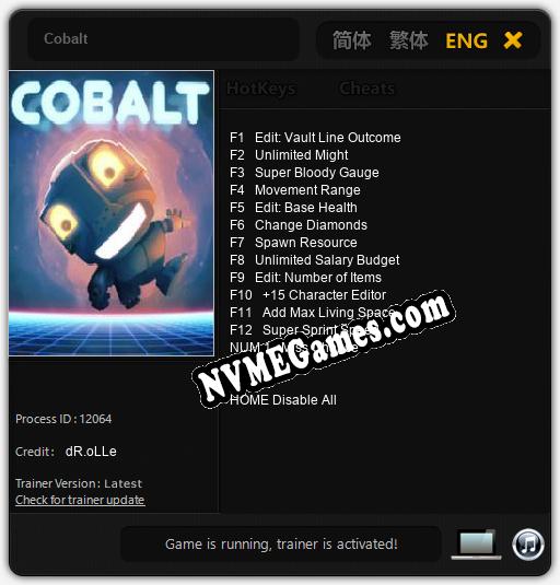 Cobalt: Trainer +13 [v1.8]