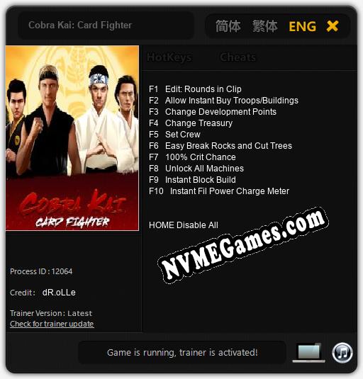 Cobra Kai: Card Fighter: Cheats, Trainer +10 [dR.oLLe]