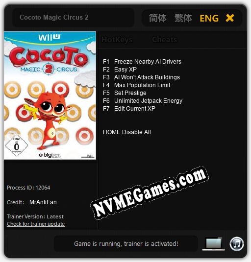 Cocoto Magic Circus 2: Treinador (V1.0.76)