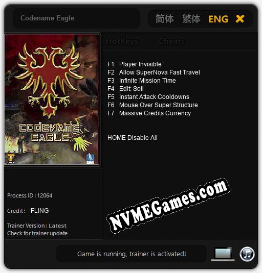 Treinador liberado para Codename Eagle [v1.0.1]