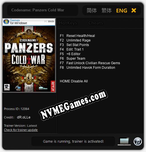 Treinador liberado para Codename: Panzers Cold War [v1.0.6]