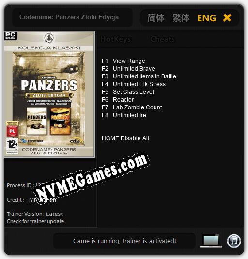 Codename: Panzers Zlota Edycja: Cheats, Trainer +8 [MrAntiFan]