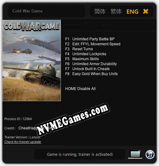 Treinador liberado para Cold War Game [v1.0.3]