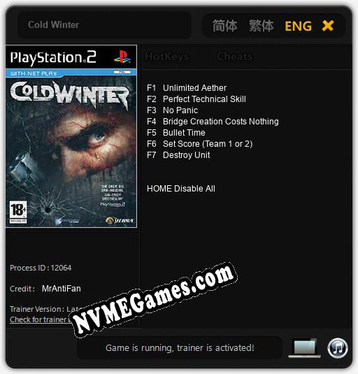 Cold Winter: Treinador (V1.0.11)