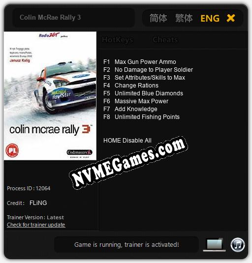 Colin McRae Rally 3: Cheats, Trainer +8 [FLiNG]