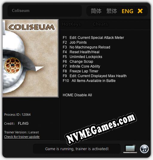 Coliseum: Cheats, Trainer +10 [FLiNG]