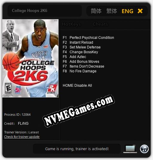 College Hoops 2K6: Treinador (V1.0.87)