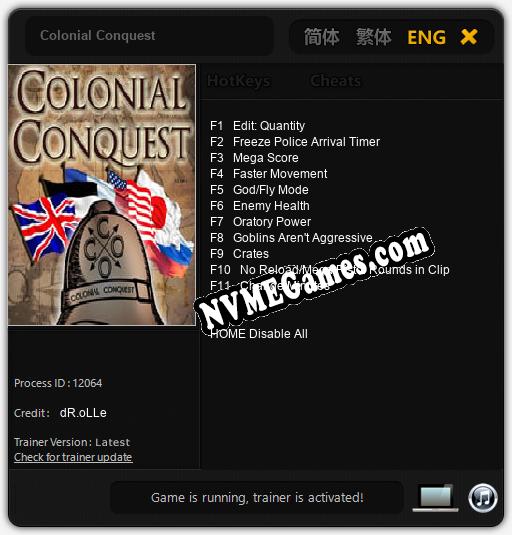 Colonial Conquest: Trainer +11 [v1.4]