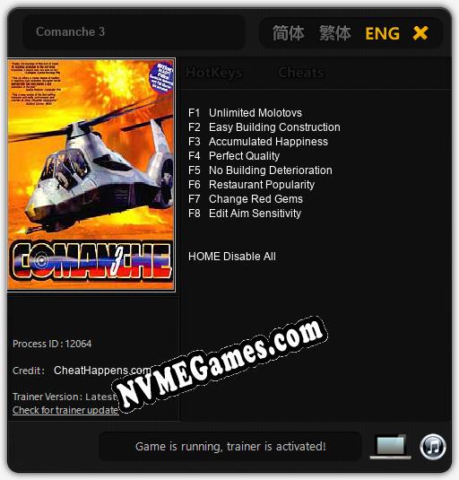 Comanche 3: Trainer +8 [v1.9]