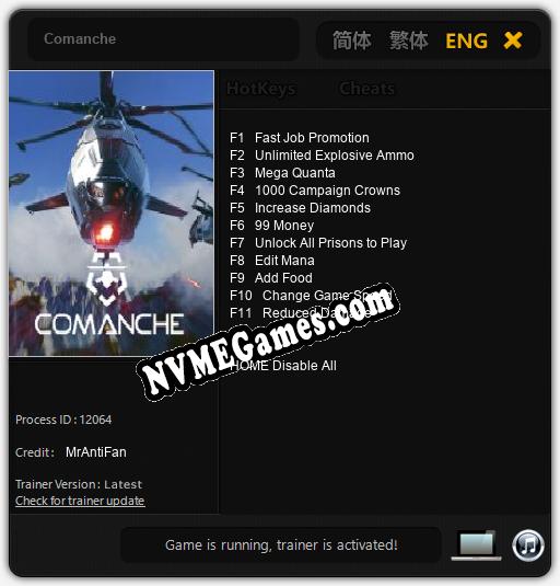 Comanche: Trainer +11 [v1.5]