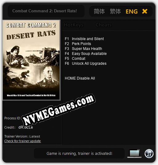 Combat Command 2: Desert Rats!: Cheats, Trainer +6 [dR.oLLe]