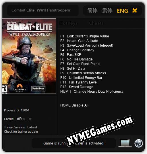 Combat Elite: WWII Paratroopers: Treinador (V1.0.43)