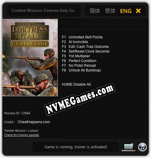 Treinador liberado para Combat Mission: Fortress Italy Gustav Line [v1.0.9]