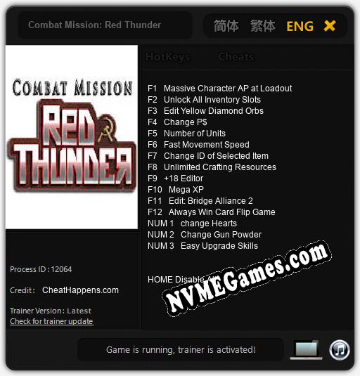 Combat Mission: Red Thunder: Treinador (V1.0.15)