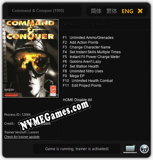 Treinador liberado para Command & Conquer (1995) [v1.0.1]