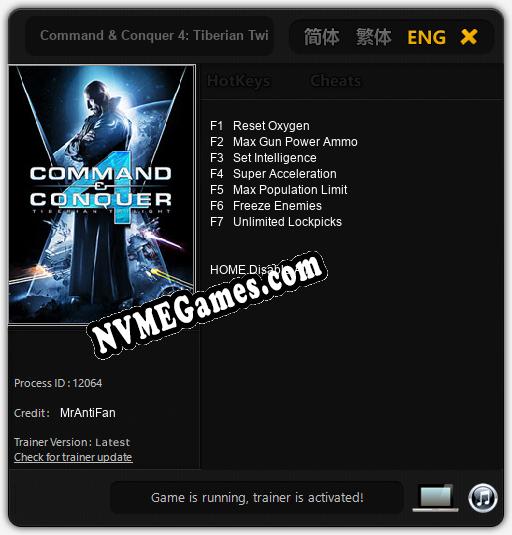 Command & Conquer 4: Tiberian Twilight: Treinador (V1.0.54)