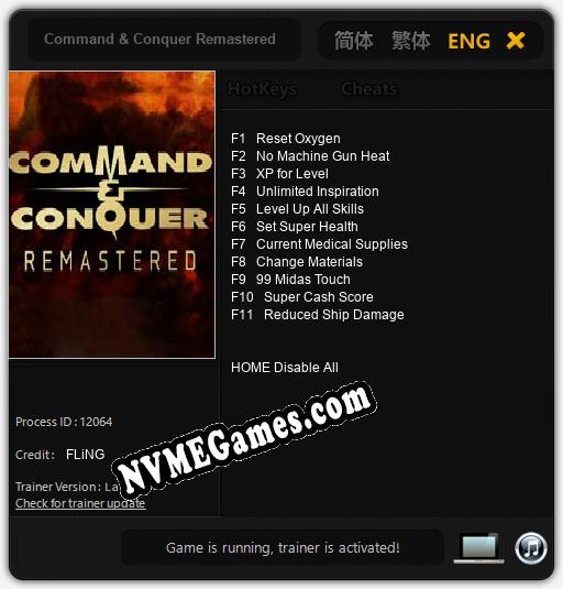 Command & Conquer Remastered: Treinador (V1.0.26)