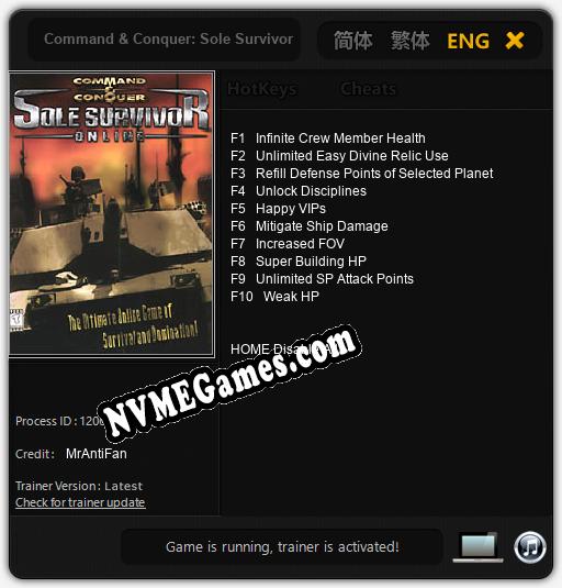 Command & Conquer: Sole Survivor Online: Trainer +10 [v1.9]