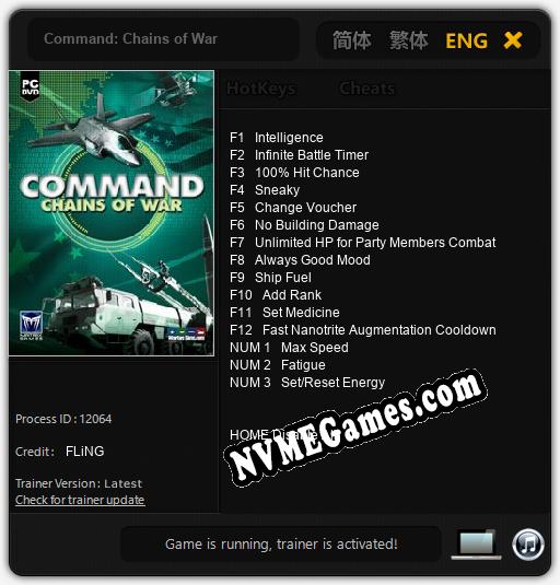 Command: Chains of War: Treinador (V1.0.78)