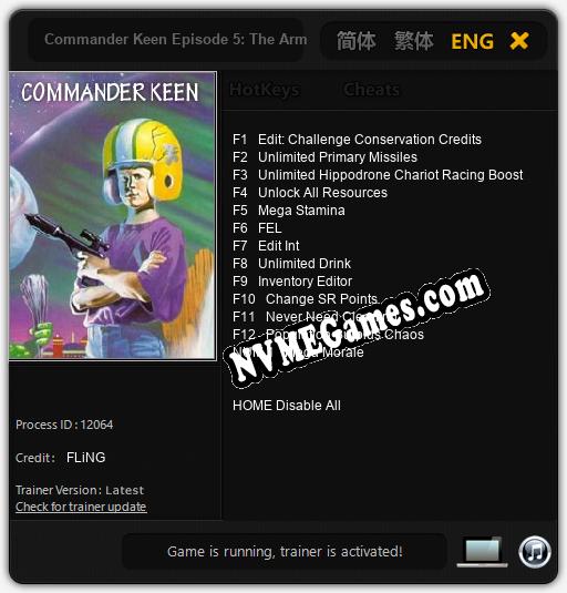 Treinador liberado para Commander Keen Episode 5: The Armageddon Machine [v1.0.3]