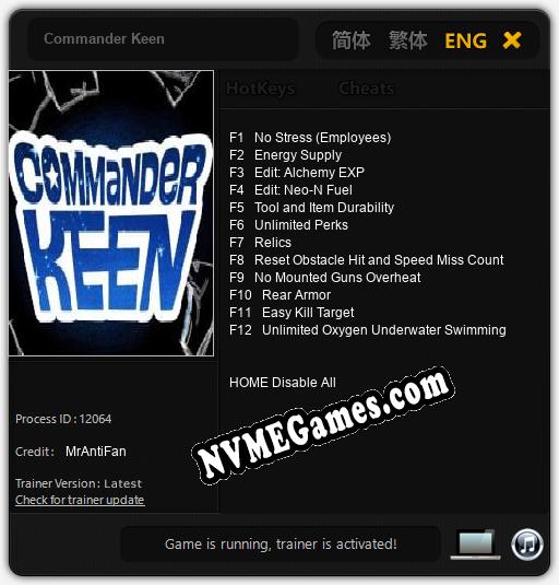 Commander Keen: Cheats, Trainer +12 [MrAntiFan]