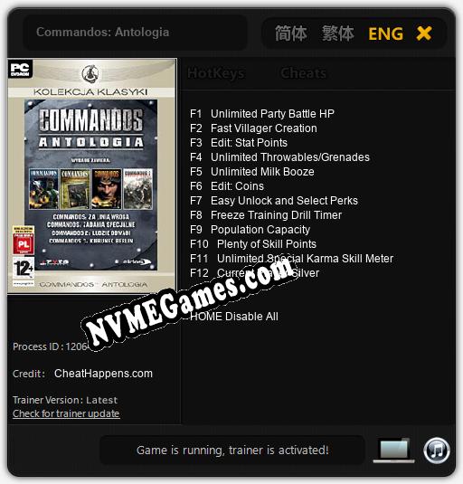 Commandos: Antologia: Cheats, Trainer +12 [CheatHappens.com]