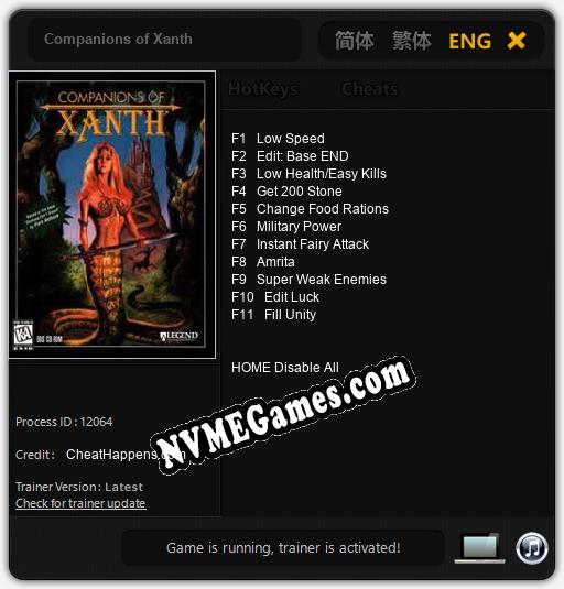 Treinador liberado para Companions of Xanth [v1.0.5]