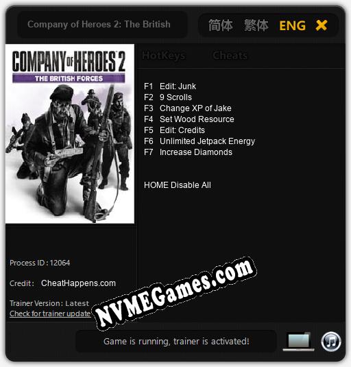 Company of Heroes 2: The British Forces: Treinador (V1.0.3)