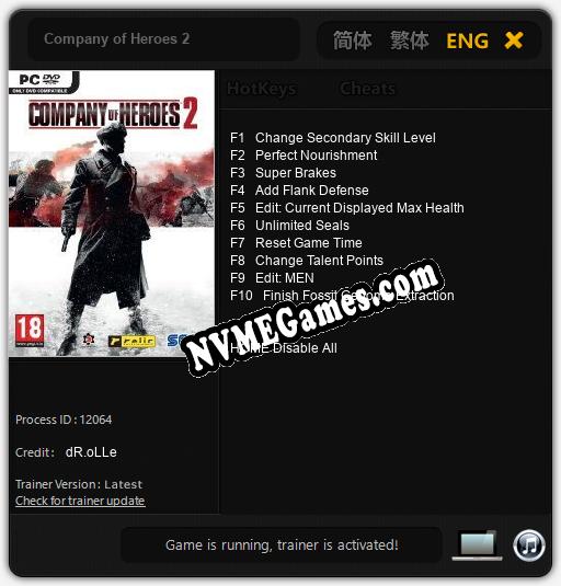 Company of Heroes 2: Cheats, Trainer +10 [dR.oLLe]