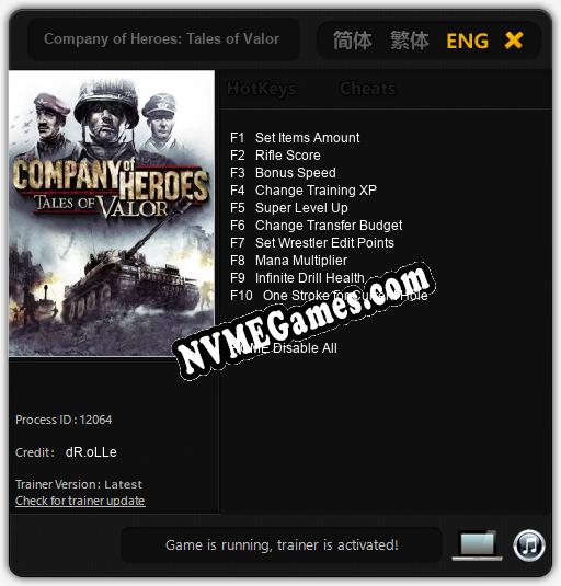 Company of Heroes: Tales of Valor: Cheats, Trainer +10 [dR.oLLe]