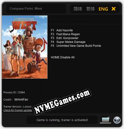 Compass Point: West: Cheats, Trainer +5 [MrAntiFan]