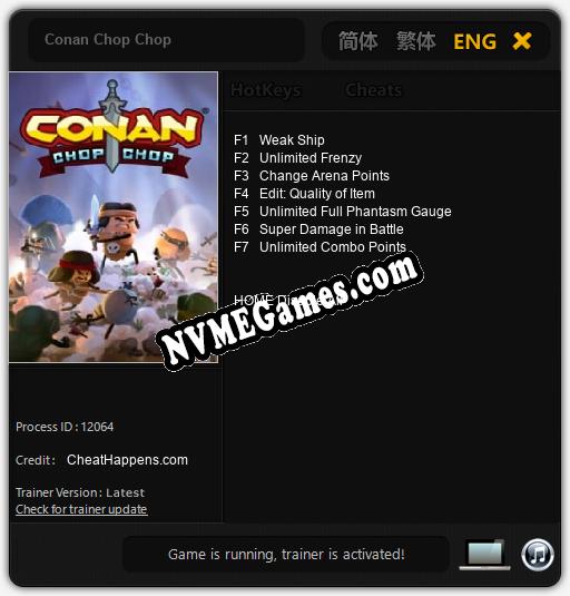 Conan Chop Chop: Trainer +7 [v1.2]