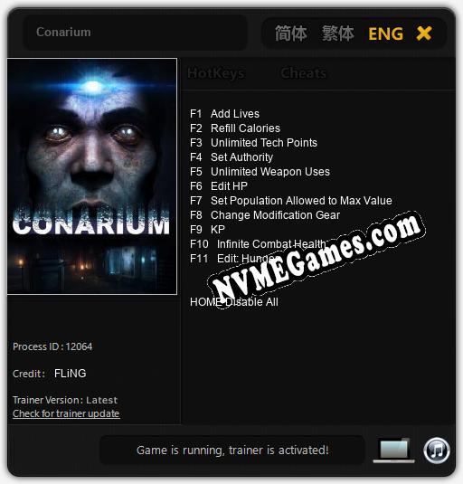 Conarium: Trainer +11 [v1.5]