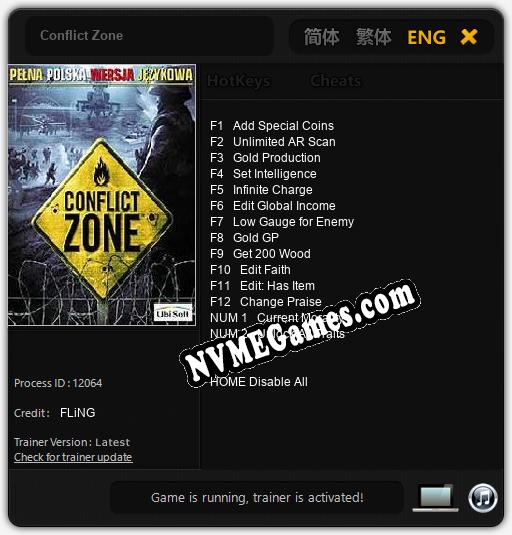 Conflict Zone: Trainer +14 [v1.8]