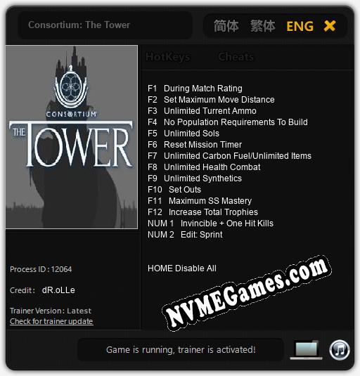 Consortium: The Tower: Treinador (V1.0.6)