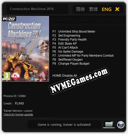 Construction Machines 2016: Trainer +9 [v1.7]