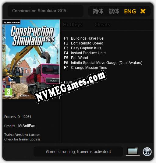 Construction Simulator 2015: Cheats, Trainer +7 [MrAntiFan]