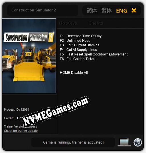 Construction Simulator 2: Trainer +6 [v1.3]