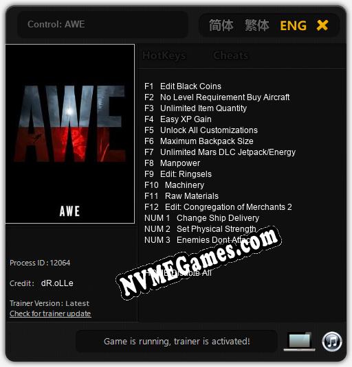 Control: AWE: Trainer +15 [v1.5]