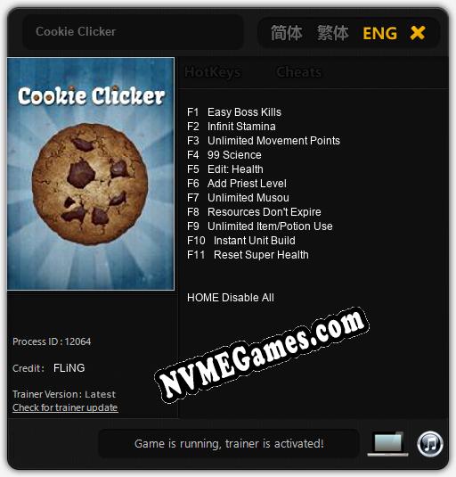 Cookie Clicker: Trainer +11 [v1.2]