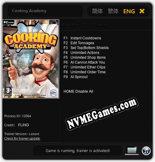 Treinador liberado para Cooking Academy [v1.0.4]